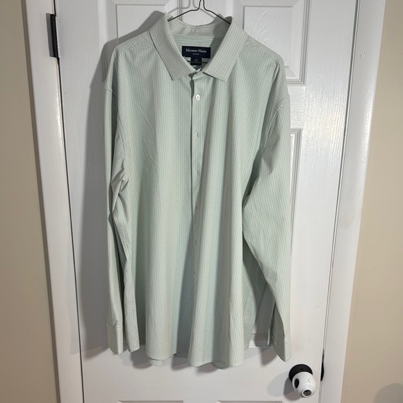 Mizzen+Main Mint Green Checkered Men's Shirt XXL Classic Fit EUC - Picture 1 of 3